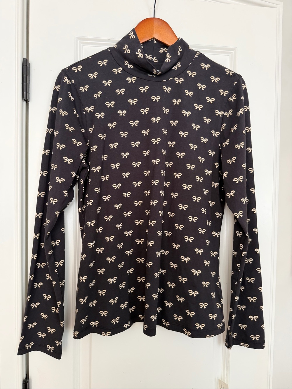Maeve Black Bow-Print Turtleneck Sweater - Picture 2 of 7